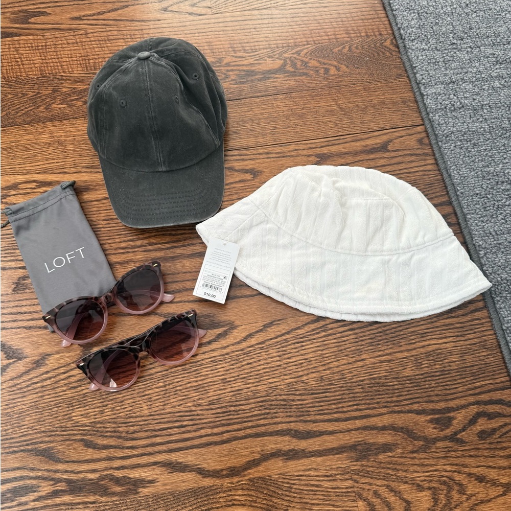 White Shade & Shore Bucket Hat American Needle Grey Baseball 2 LOFT sunglasses
